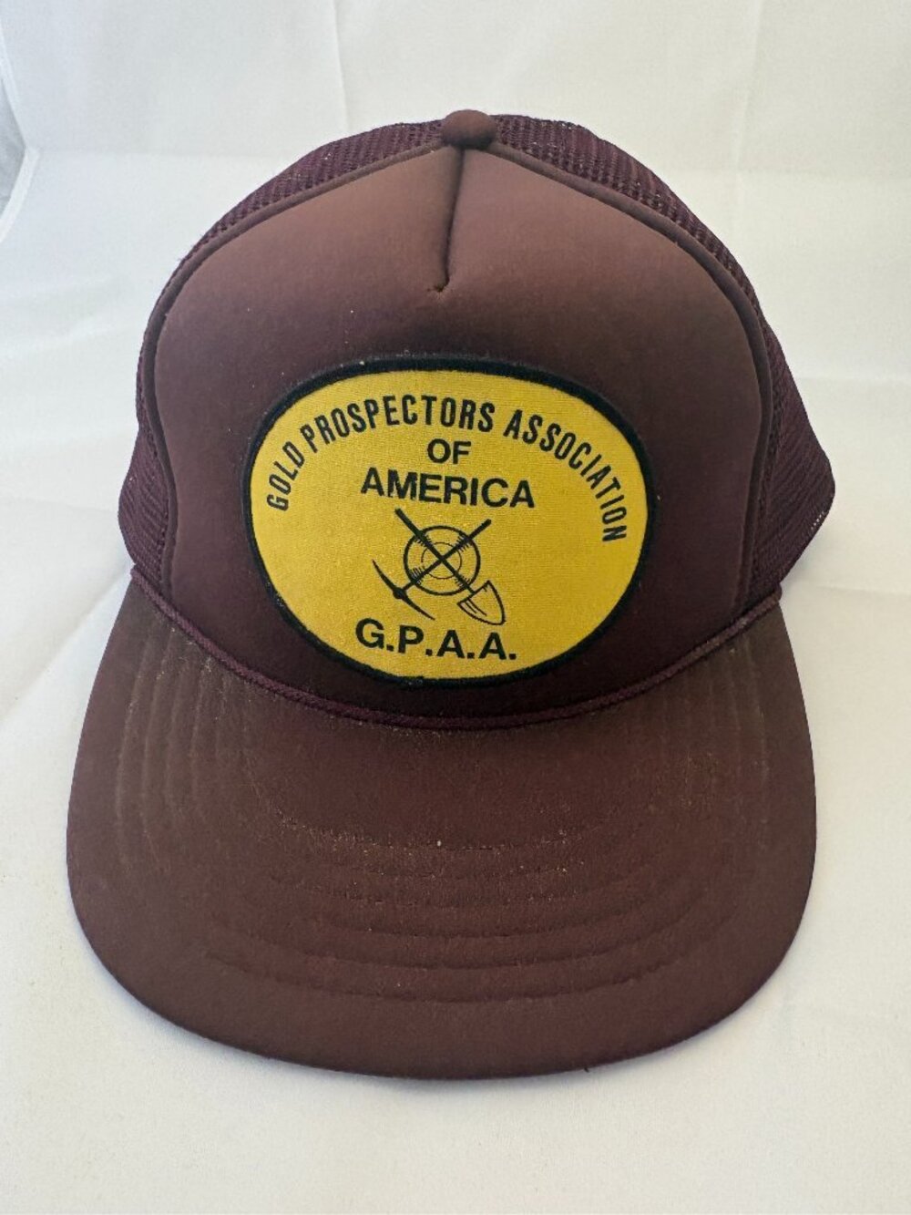 Vintage GPAA Gold Prospectors Association of America Trucker Hat Brown Mesh